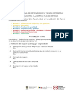 Módulos Guía para Elaborar Plan de Empresa