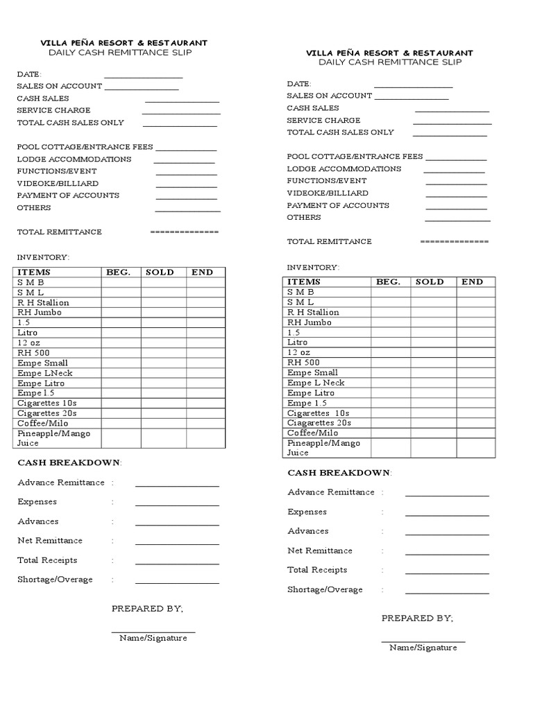 VP Remittance Form | PDF