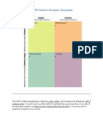 SWOT Matrix Analysis Template: Strengths Weaknesses