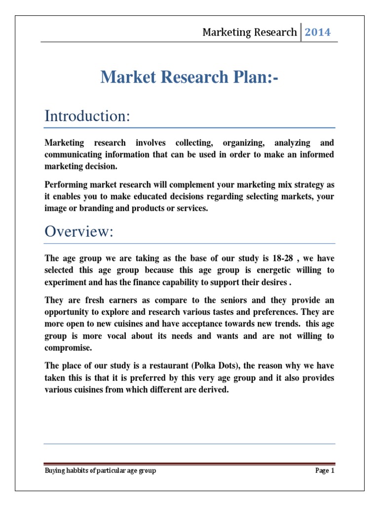 market research section business plan