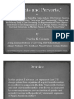 Charles E. Colman, "Patents and Perverts" (Presentation On Work-In-Progress, Given at Nov. 2014 Marquette Law "Mosaic" Conference)