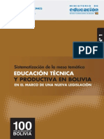 Educacion Tecnica y Productiva en Bolivia