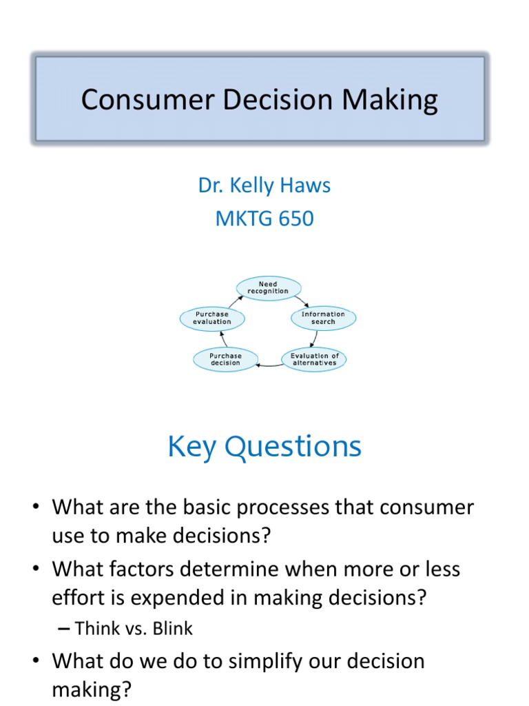 Consumer Decision-Making Processes Explained | PDF | Decision Making ...