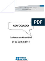 Concurso AgeRio 2014. Prova para o Cargo de Advogado