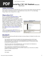 Dev-C++ Tutorial For CSC 161 Students: Update (9/12/2006)