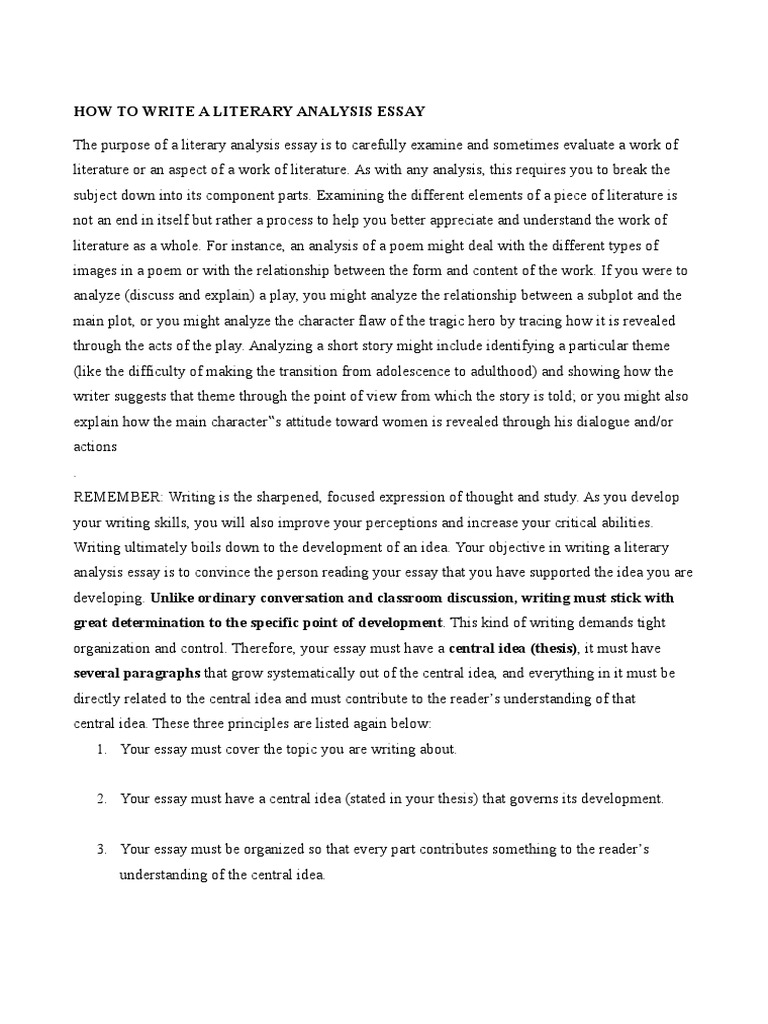 Different types of literary essays