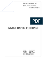 Building Services Engineering: Assignment No: 01 Civil Engineering Construction-Ii