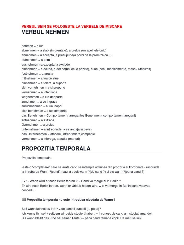 Verbul Nehmen Docx