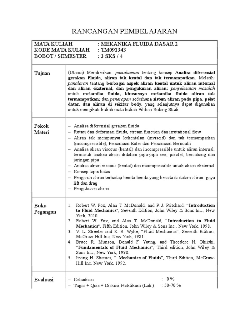 Contoh Soal Mekanika Fluida 2 Teknik Mesin Berbagi