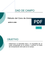 Densidad de Campo Método Del Cono de Arena