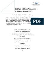 APLICACIÓN DEL PROGRAMA DE ACTIVIDADES VIVENCIALES DE LA COMUNIDAD COMO ESTRATEGIA METODOLÒGICA PARA DESARROLLAR LA CAPACIDAD DE RESOLUCIÒN DE PROBLEMAS MATEMÀTICOS  EN LOS NIÑOS Y NIÑAS DEL   CUARTO GRADO