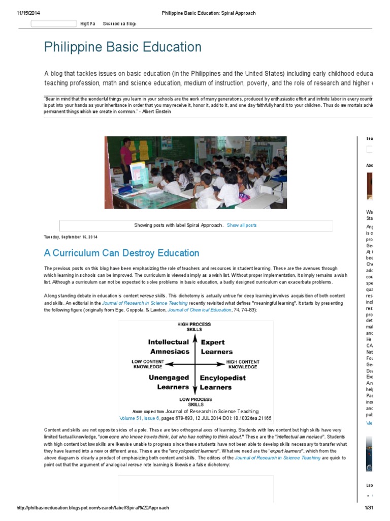 Philippine Basic Education | PDF | Stoichiometry | Curriculum