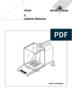 METTLER TOLEDO Excellence XS Analytical Balance Manual PDF