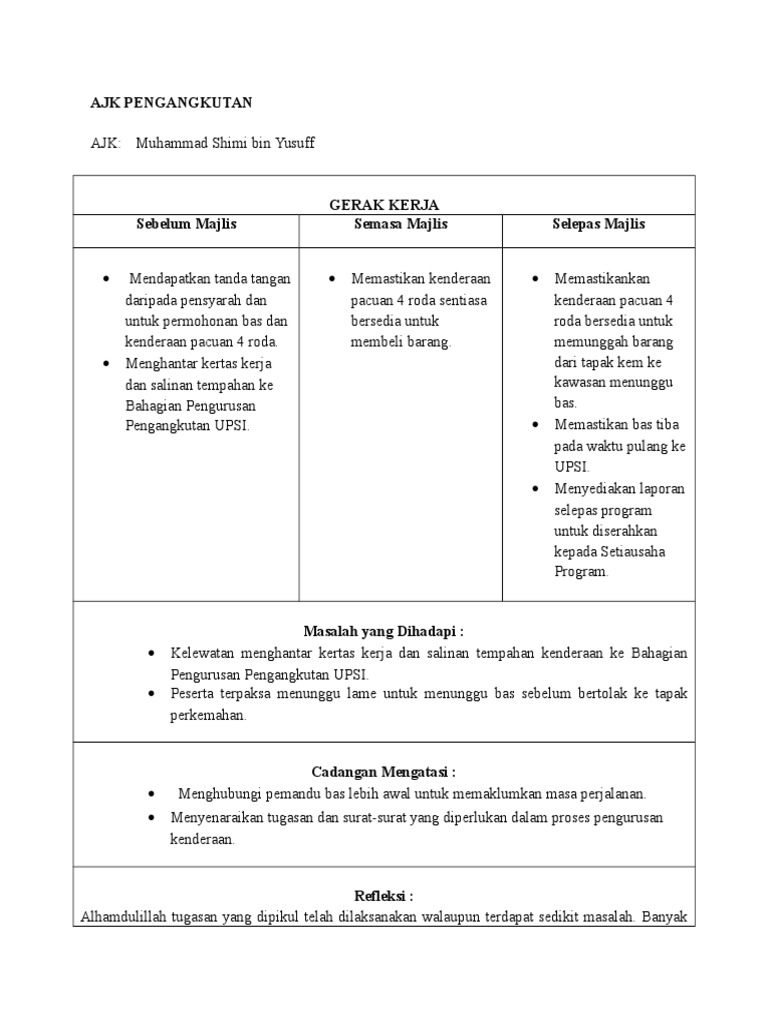 Contoh Format Laporan Pdf