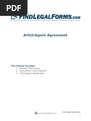 Artist and Agent Agreement