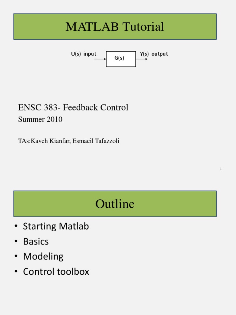 MATLAB Tutorial PDF