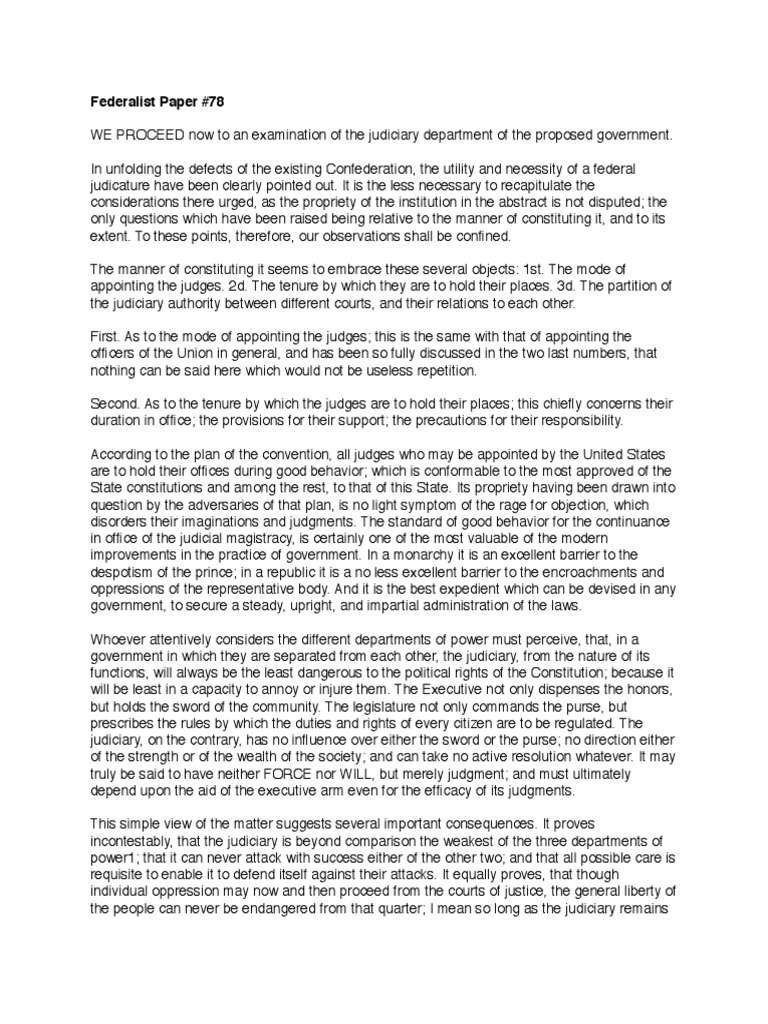 Federalist 78 judicial review image