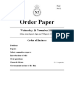 Order Paper for New Zealand Parliament sitting Wednesday 26 Nov 2014