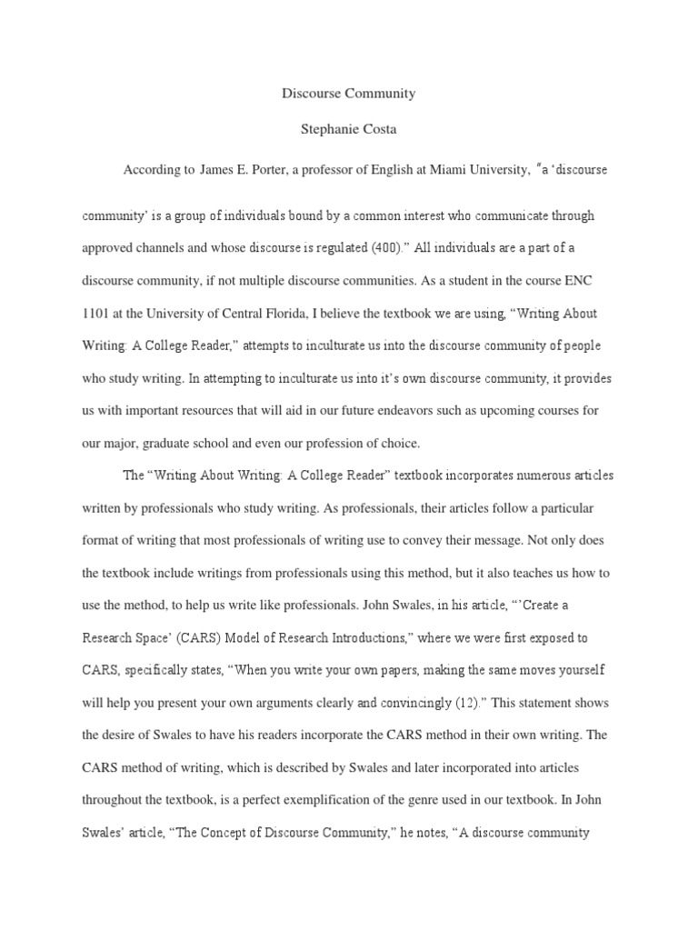 Discourse Community Rough Draft | PDF | Optometry | Textbook