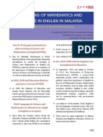 Teaching of Mathematics and Science in English in Malayisa