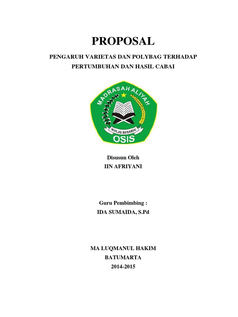 Laporan Ilmiah Hidroponik Pada Tanaman Cabai