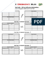 Family Emergency. Contact Numbers - Blank Form