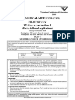 2003 Mathematical Methods CAS Exam 1