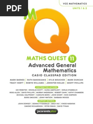 Maths Quest 11 Advanced General Mathematics Spec Classpad Edition Pdf
