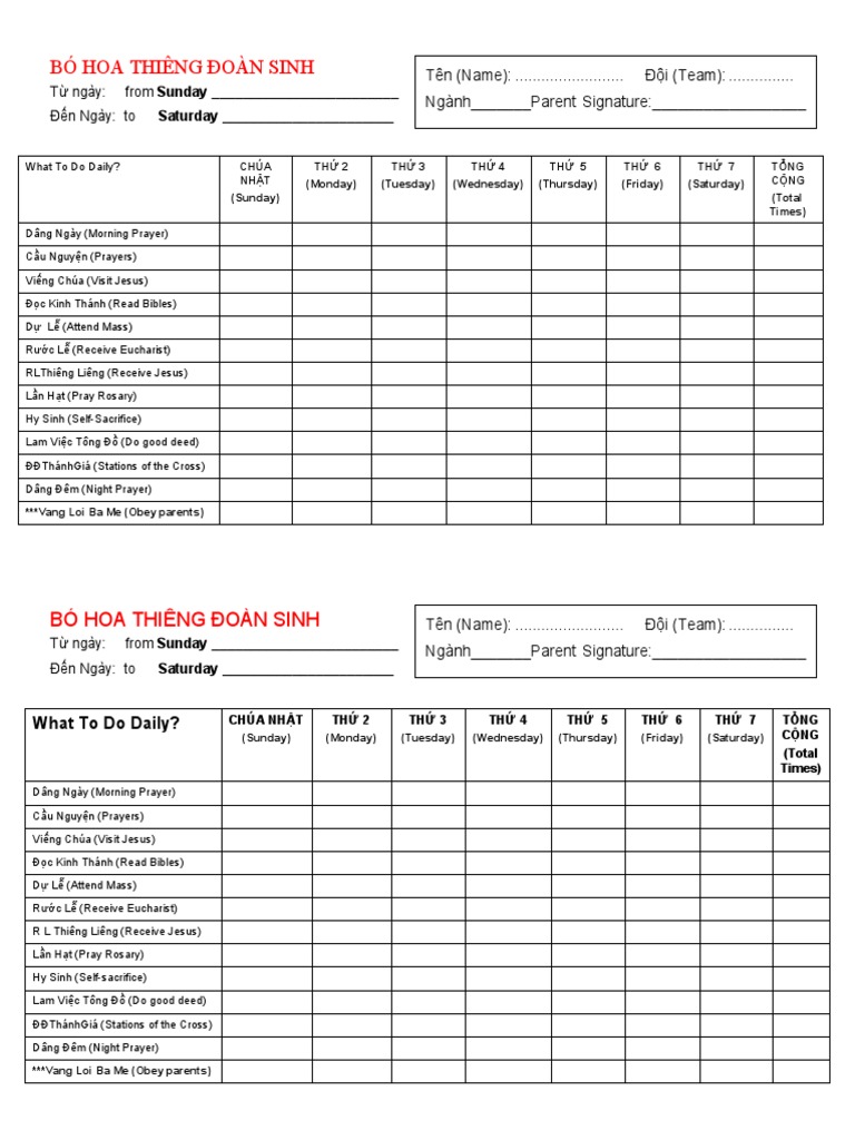 Bo Hoa Thieng Form | PDF