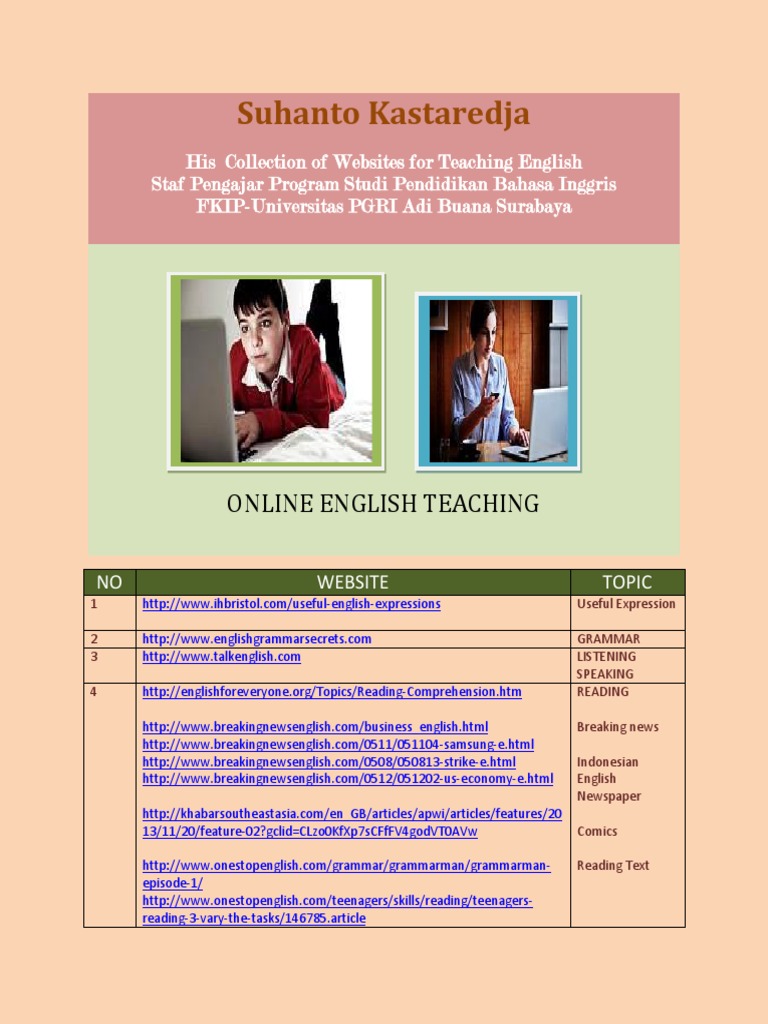 Online Resources for English Teaching | PDF | English Language ...