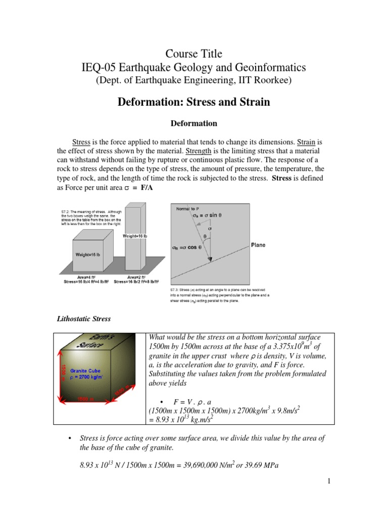 Deformation Stress And Strain Notes Pdf Deformation Engineering
