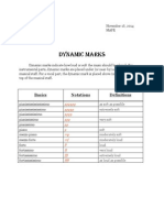 Dynamic Marks: Basics Notations Definitions