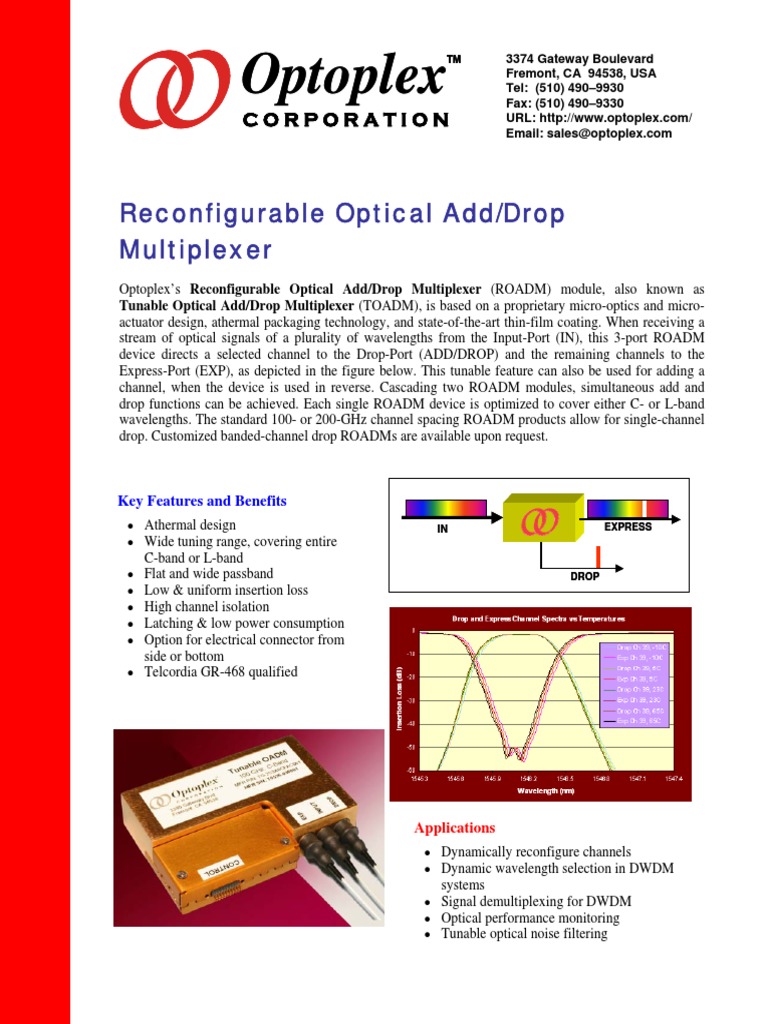 Optical Add Drop Multiplexer | PDF | Wavelength Division Multiplexing ...