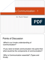 Business Communication - 1: Dr. Ruchi Tewari