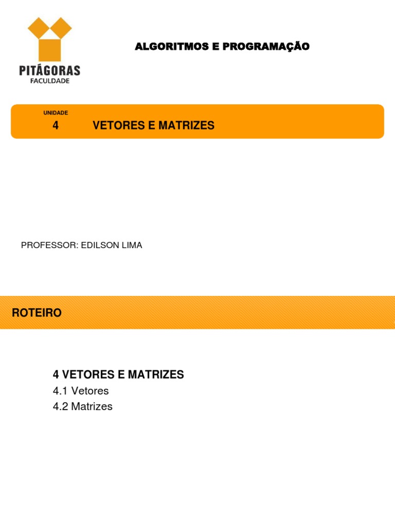 Vetores e matrizes