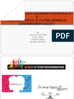 Sources of Gender Discrimination/Inequality & Role and Status of Filipino Women in Contemporary Society