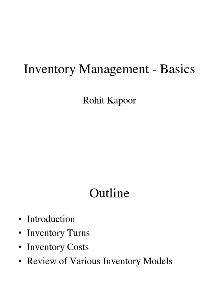 Inventory Management Basics Explained | PDF | Inventory | Kmart