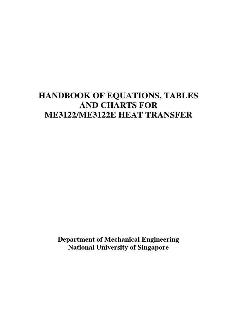 ME3122 Heat Transfer Handbook | PDF