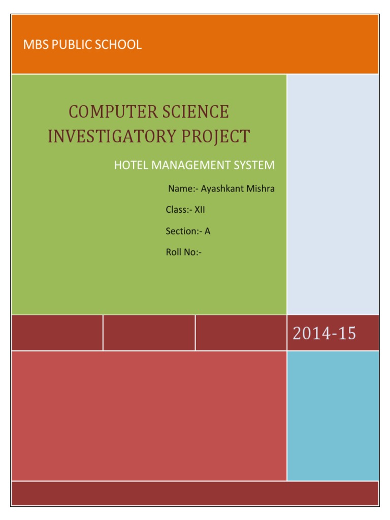 Class 12 Hotel Management Project | PDF | Computer Programming | C++