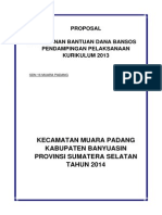 Contoh Proposal Kegiatan Pendampingan Pelaksanaan Kurikulum 2013