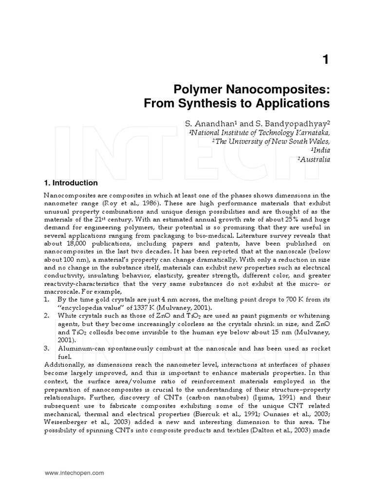 Polymer Nanocomposites Overview and Applications | PDF