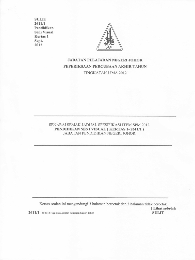 Jsu Pendidikan Seni Visual Spm Pdf