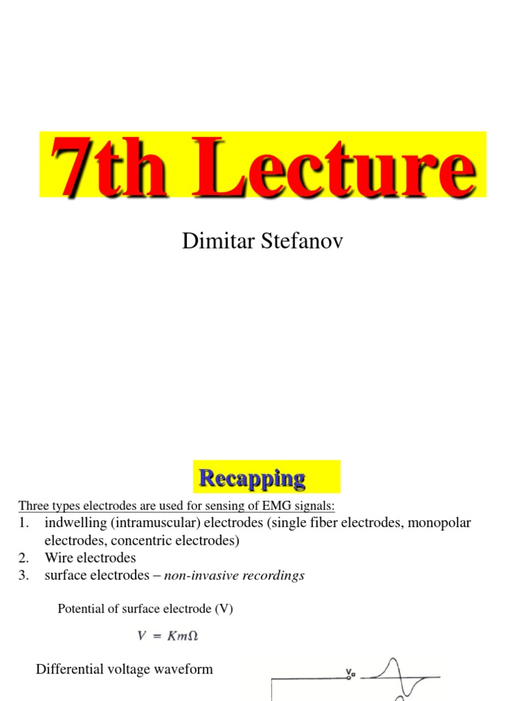 Emg Lecture | PDF | Electromyography | Amplifier