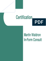 Certification: Martin Waldron In-Form Consult