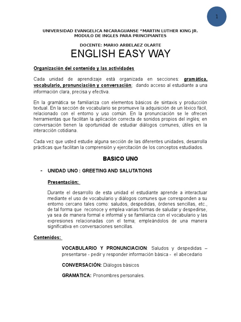 Modulo de Ingles Basic | PDF | Calendario | Verde