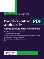 Procedura Contenciosului Administrativ - Aspecte Teoretice Şi Repere Jurisprudenţiale PDF