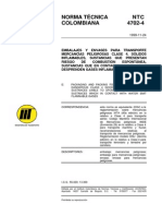 NTC 4702-4 Embalajes y Envases Transporte Mercancías Peligrosas Clase 4 PDF