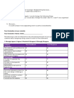 Peer and Self Evaluation For My Website