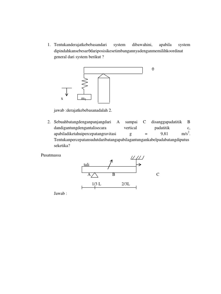 Soal Dan Jawaban Getaran Mekanik