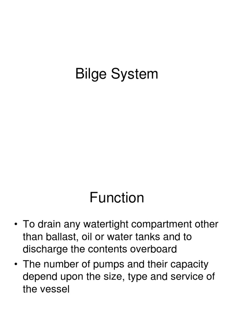 Bilge System in Ship Pump Ships